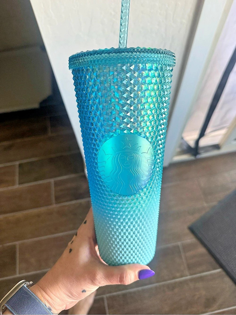 Starbucks Glacier Blue Ombre Gradient Studded Tumbler Studded Tumbler
